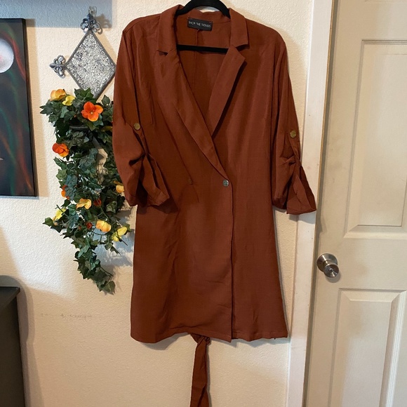 Brown Jacket Shop The Trends 1X, (NWOT) - Picture 3 of 9